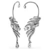 Pendientes tipo «ear cuff» de la colección Vienna con plumas, grandes, blancos, chapados en rutenio Pendientes tipo «ear cuff» de la colección Vienna con plumas, grandes, blancos, chapados en rutenio