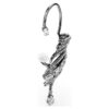 Pendientes tipo «ear cuff» de la colección Vienna con plumas, grandes, blancos, chapados en rutenio Pendientes tipo «ear cuff» de la colección Vienna con plumas, grandes, blancos, chapados en rutenio