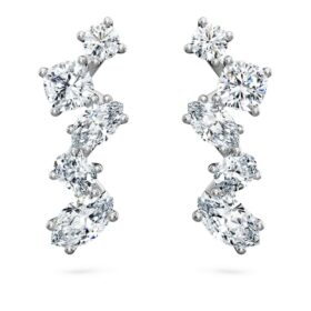 Pendientes tipo «ear cuff» Galaxy con diamantes cultivados en laboratorio, 1,25 quilates en total, formas variadas, oro blanco de 14 quilates