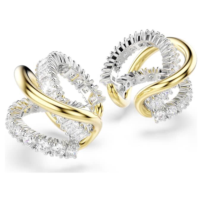 Pendientes tipo «ear cuff» Hyperbola con cortes variados, blancos, acabado en metales mixtos Pendientes tipo «ear cuff» Hyperbola con cortes variados, blancos, acabado en metales mixtos