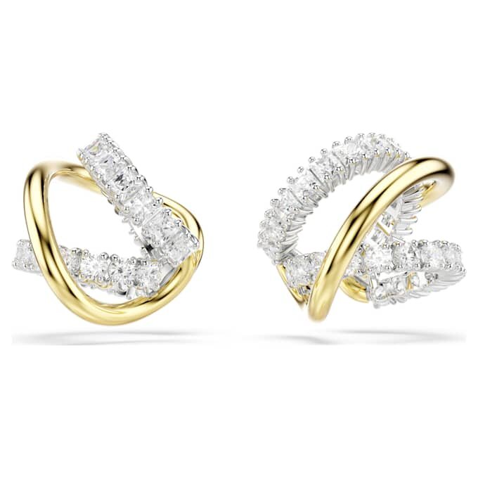 Pendientes tipo «ear cuff» Hyperbola con cortes variados, blancos, acabado en metales mixtos Pendientes tipo «ear cuff» Hyperbola con cortes variados, blancos, acabado en metales mixtos