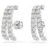 Pendientes tipo «ear cuff» Matrix, corte redondo, blancos, chapados en rodio Pendientes tipo «ear cuff» Matrix, corte redondo, blancos, chapados en rodio