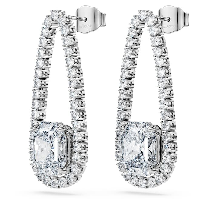 Pendientes tipo «tenis» octogonales con diamantes cultivados en laboratorio, 7,95 ct en total, formas variadas, oro blanco de 18 quilates Pendientes tipo «tenis» octogonales con diamantes cultivados en laboratorio, 7,95 ct en total, formas variadas, oro blanco de 18 quilates