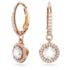 Pendientes Una Angelic Drop, corte redondo, pavé, blancos, chapados en tono oro rosa Pendientes Una Angelic Drop, corte redondo, pavé, blancos, chapados en tono oro rosa