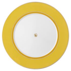 Plato llano Signum de porcelana, amarillo