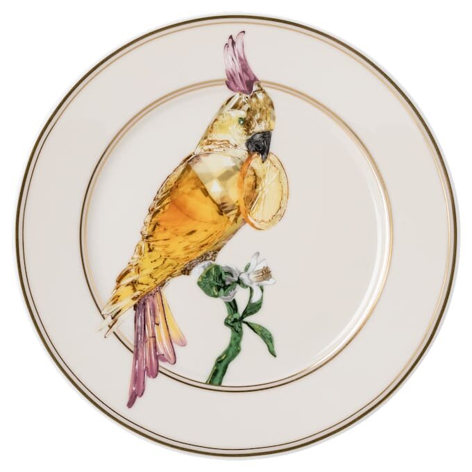 Plato para pan Idyllia de porcelana, motivo «Crystal Print», cacatúa, multicolor Plato para pan Idyllia de porcelana, motivo «Crystal Print», cacatúa, multicolor