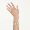 Pulsera Dextera de corte redondo, blanca, chapada en tono dorado