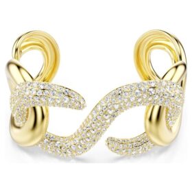 Pulsera Dextera de corte redondo, blanca, chapada en tono dorado Pulsera Dextera de corte redondo, blanca, chapada en tono dorado
