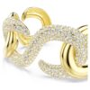 Pulsera Dextera de corte redondo, blanca, chapada en tono dorado