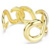 Pulsera Dextera de corte redondo, blanca, chapada en tono dorado