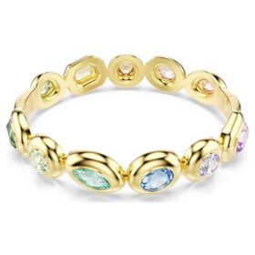 Pulsera Gema con cortes variados, multicolor, chapada en tono dorado Pulsera Gema con cortes variados, multicolor, chapada en tono dorado