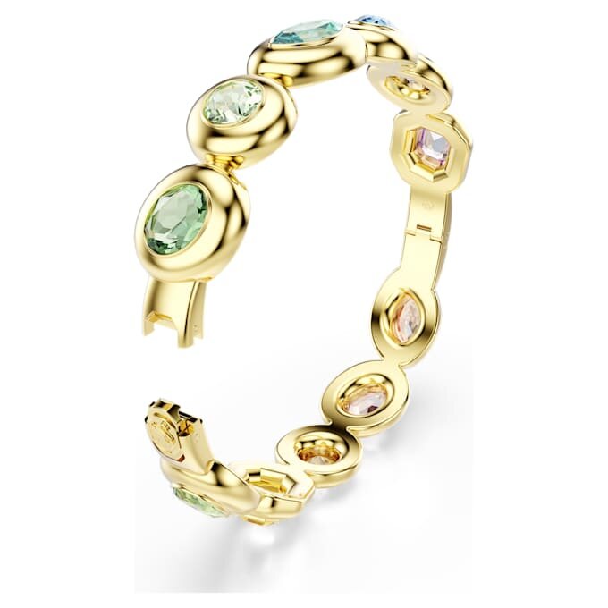 Pulsera Gema con cortes variados, multicolor, chapada en tono dorado Pulsera Gema con cortes variados, multicolor, chapada en tono dorado