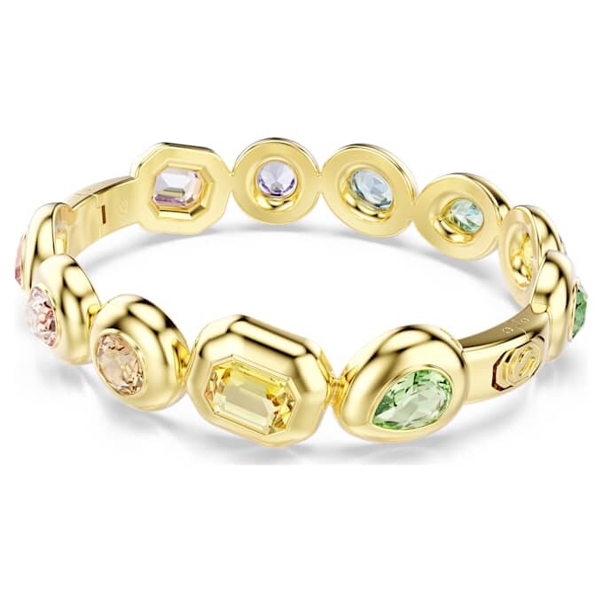 Pulsera Gema con cortes variados, multicolor, chapada en tono dorado Pulsera Gema con cortes variados, multicolor, chapada en tono dorado