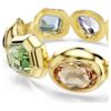 Pulsera Gema con cristales extragrandes, cortes variados, multicolor, chapada en tono dorado Pulsera Gema con cristales extragrandes, cortes variados, multicolor, chapada en tono dorado