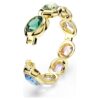 Pulsera Gema con cristales extragrandes, cortes variados, multicolor, chapada en tono dorado Pulsera Gema con cristales extragrandes, cortes variados, multicolor, chapada en tono dorado