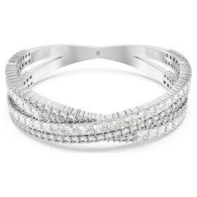 Pulsera Hyperbola con cortes mixtos, Infinity, blanco, chapada en rodio Pulsera Hyperbola con cortes mixtos, Infinity, blanco, chapada en rodio