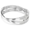 Pulsera Hyperbola con cortes mixtos, Infinity, blanco, chapada en rodio