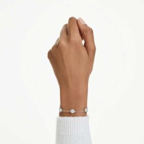 Pulseras Angelic con motivos de doble cara y corte redondo, blanca, chapada en rodio Pulseras Angelic con motivos de doble cara y corte redondo, blanca, chapada en rodio