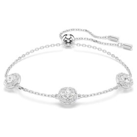 Pulseras Angelic con motivos de doble cara y corte redondo, blanca, chapada en rodio Pulseras Angelic con motivos de doble cara y corte redondo, blanca, chapada en rodio