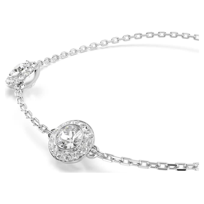 Pulseras Angelic con motivos de doble cara y corte redondo, blanca, chapada en rodio Pulseras Angelic con motivos de doble cara y corte redondo, blanca, chapada en rodio