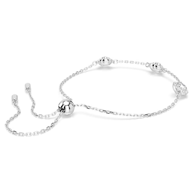 Pulseras Angelic con motivos de doble cara y corte redondo, blanca, chapada en rodio Pulseras Angelic con motivos de doble cara y corte redondo, blanca, chapada en rodio