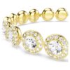 Pulseras Angelic, corte redondo, pavé, tamaño mediano, blanca, chapada en tono dorado Pulseras Angelic, corte redondo, pavé, tamaño mediano, blanca, chapada en tono dorado
