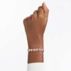Pulseras Angelic, corte redondo, pavé, tamaño mediano, blanca, chapada en tono oro rosa Pulseras Angelic, corte redondo, pavé, tamaño mediano, blanca, chapada en tono oro rosa