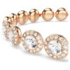 Pulseras Angelic, corte redondo, pavé, tamaño mediano, blanca, chapada en tono oro rosa Pulseras Angelic, corte redondo, pavé, tamaño mediano, blanca, chapada en tono oro rosa