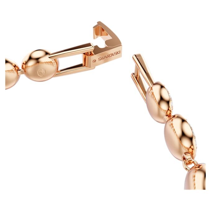Pulseras Angelic, corte redondo, pavé, tamaño mediano, blanca, chapada en tono oro rosa Pulseras Angelic, corte redondo, pavé, tamaño mediano, blanca, chapada en tono oro rosa