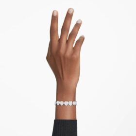 Pulseras Ariana Grande x Swarovski con cortes variados, corazones, blanca, chapada en rodio