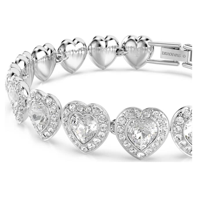 Pulseras Ariana Grande x Swarovski con cortes variados, corazones, blanca, chapada en rodio Pulseras Ariana Grande x Swarovski con cortes variados, corazones, blanca, chapada en rodio