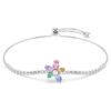 Pulseras Ariana Grande x Swarovski con cortes variados, flor, multicolor, chapada en rodio