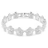 Pulseras Ariana Grande X Swarovski, corte redondo, flores, blanca, chapada en rodio Pulseras Ariana Grande X Swarovski, corte redondo, flores, blanca, chapada en rodio