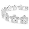 Pulseras Ariana Grande X Swarovski, corte redondo, flores, blanca, chapada en rodio Pulseras Ariana Grande X Swarovski, corte redondo, flores, blanca, chapada en rodio