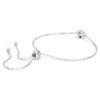 Pulseras con piedra natal de corte cuadrado, abril, blanca, chapada en rodio