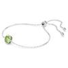 Pulseras con piedra natal de corte cuadrado, agosto, verde, chapada en rodio