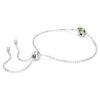 Pulseras con piedra natal de corte cuadrado, agosto, verde, chapada en rodio