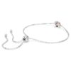 Pulseras con piedra natal de corte cuadrado, junio, rosa, chapada en rodio Pulseras con piedra natal de corte cuadrado, junio, rosa, chapada en rodio