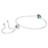 Pulseras con piedra natal de corte cuadrado, mayo, verde, chapada en rodio