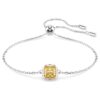 Pulseras con piedra natal de corte cuadrado, noviembre, amarillo, chapada en rodio Pulseras con piedra natal de corte cuadrado, noviembre, amarillo, chapada en rodio