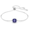 Pulseras con piedra natal de talla cuadrada, septiembre, azul, chapada en rodio Pulseras con piedra natal de talla cuadrada, septiembre, azul, chapada en rodio