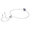 Pulseras con piedra natal de talla cuadrada, septiembre, azul, chapada en rodio Pulseras con piedra natal de talla cuadrada, septiembre, azul, chapada en rodio