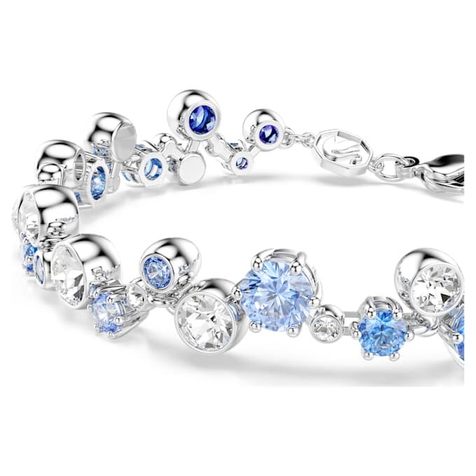 Pulseras Constella con cortes variados, azul, chapada en rodio Pulseras Constella con cortes variados, azul, chapada en rodio