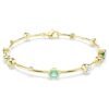 Pulseras Constella con cortes variados, verde, chapada en oro