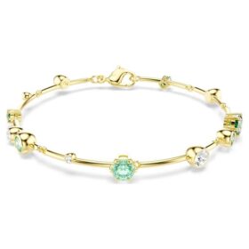 Pulseras Constella con cortes variados, verde, chapada en oro