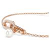Pulseras Constella con perla de cristal, corte redondo, blanca, chapada en tono oro rosa