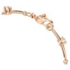 Pulseras Constella con perlas de cristal, cortes redondos, blanca, chapada en tono oro rosa
