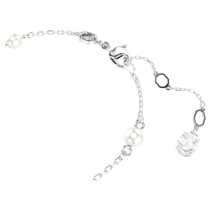 Pulseras de serpiente con perla de cristal, cortes variados, Año de la Serpiente, blanca, chapada en rodio Pulseras de serpiente con perla de cristal, cortes variados, Año de la Serpiente, blanca, chapada en rodio