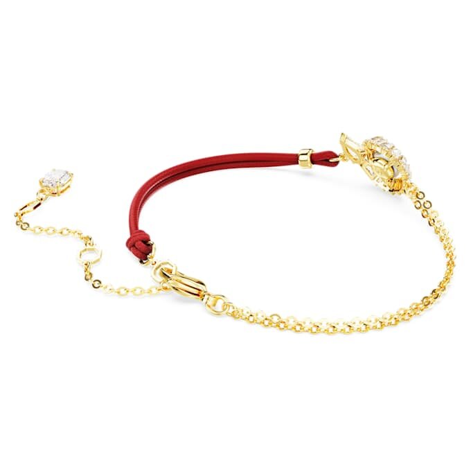 Pulseras de serpiente con perlas de cristal, cortes variados, Año de la Serpiente, rojo, chapado en tono dorado Pulseras de serpiente con perlas de cristal, cortes variados, Año de la Serpiente, rojo, chapado en tono dorado