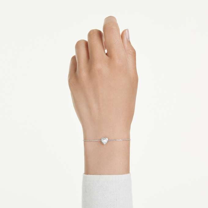 Pulseras Eternity con diamantes cultivados en laboratorio de 0,5 ct en total, forma de corazón, plata de ley Pulseras Eternity con diamantes cultivados en laboratorio de 0,5 ct en total, forma de corazón, plata de ley